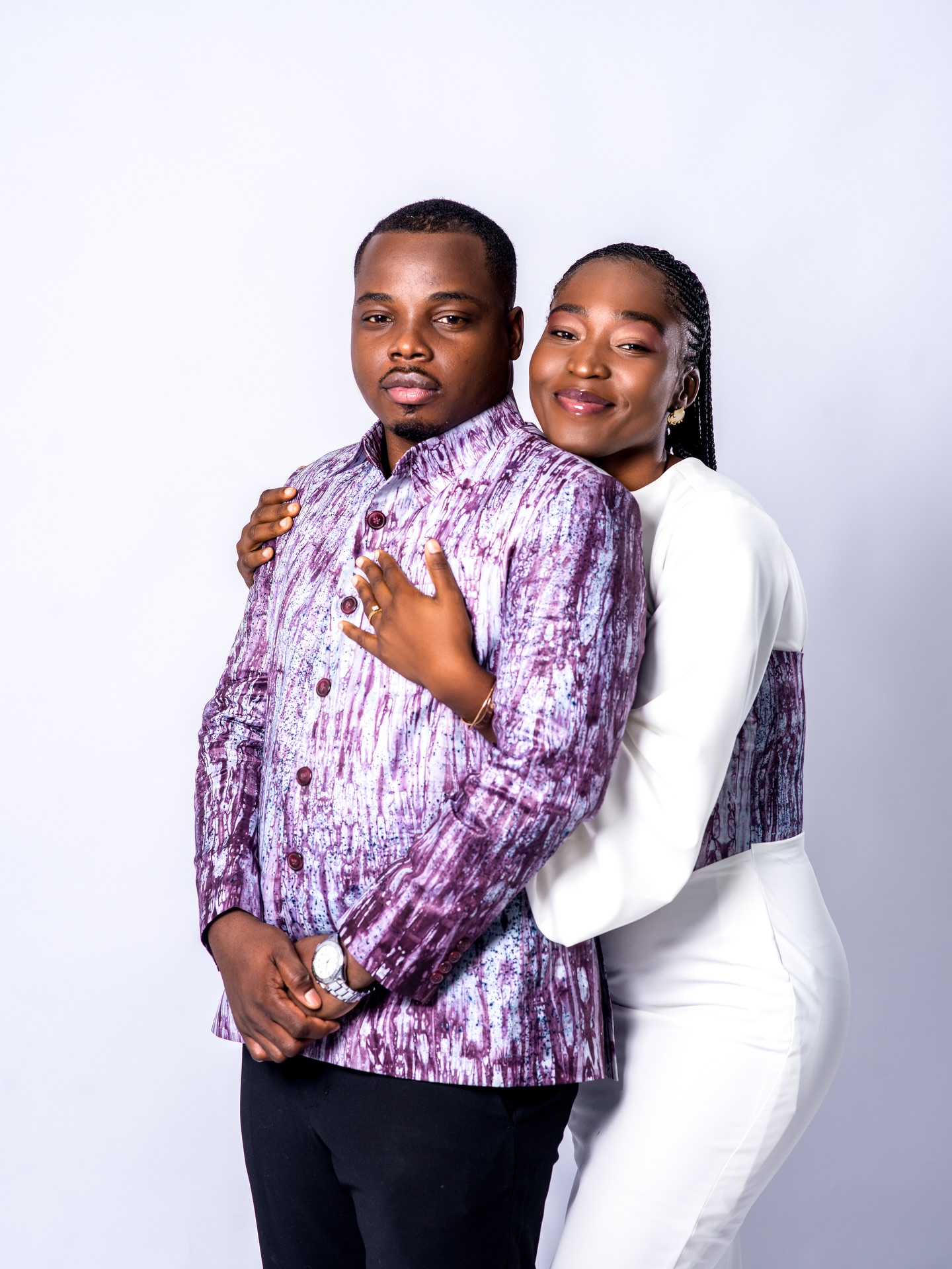 Séance couple tenue africaine studio